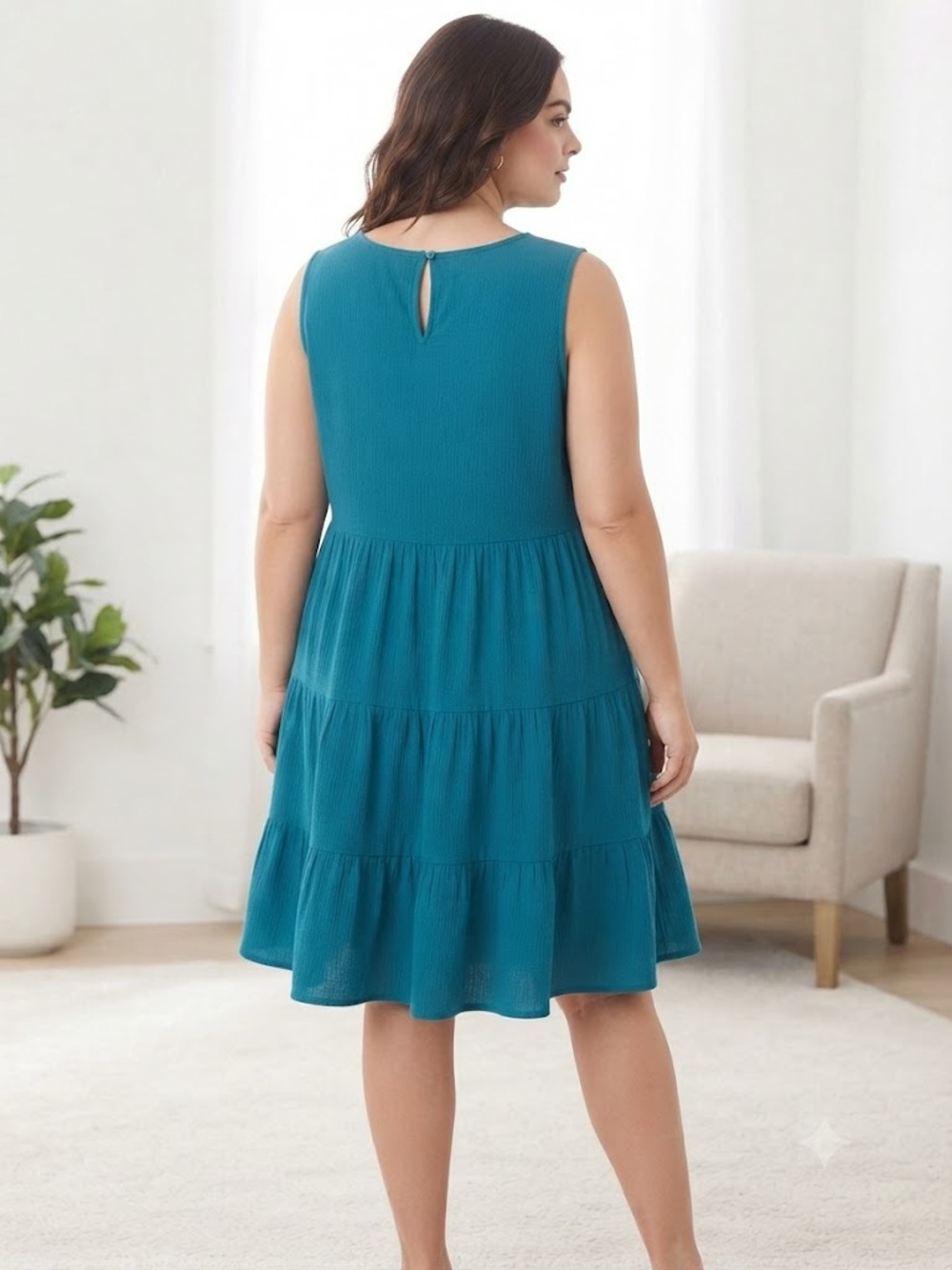 Pink Pineapple Teal Tiered Midi Dress size 1X